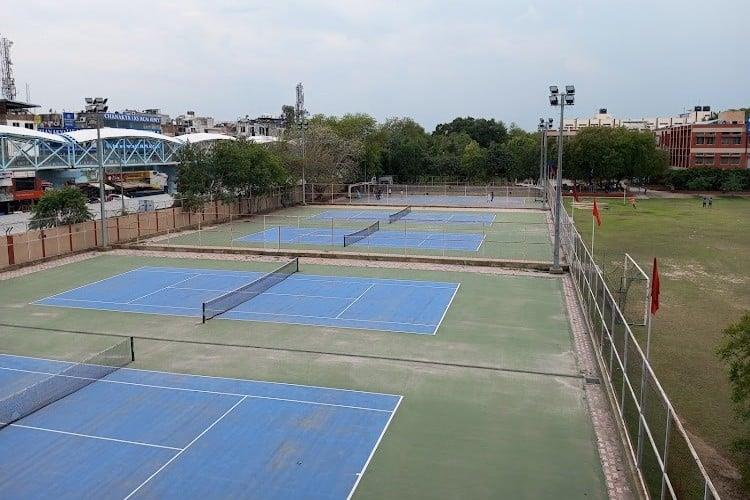 Badminton courts at Sri Venkateshwara College