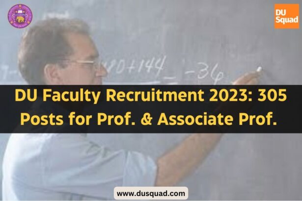 DU Faculty Recruitment 2023