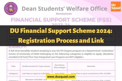 DU Financial Support Scheme 2024: Registration Process and Link