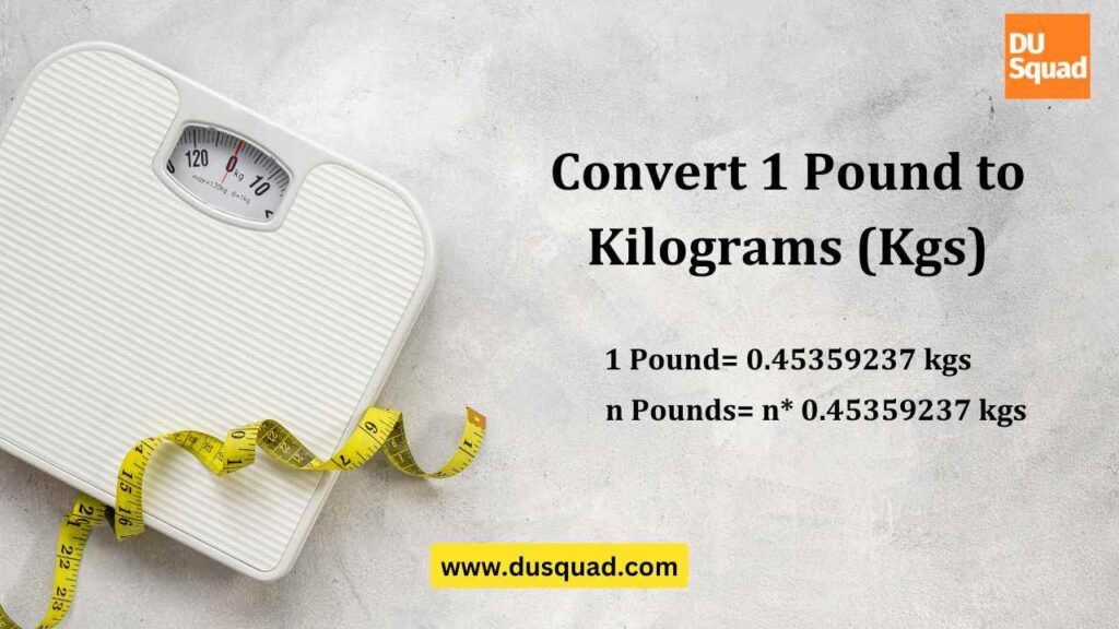 Convert Pounds to Kilograms(kgs)